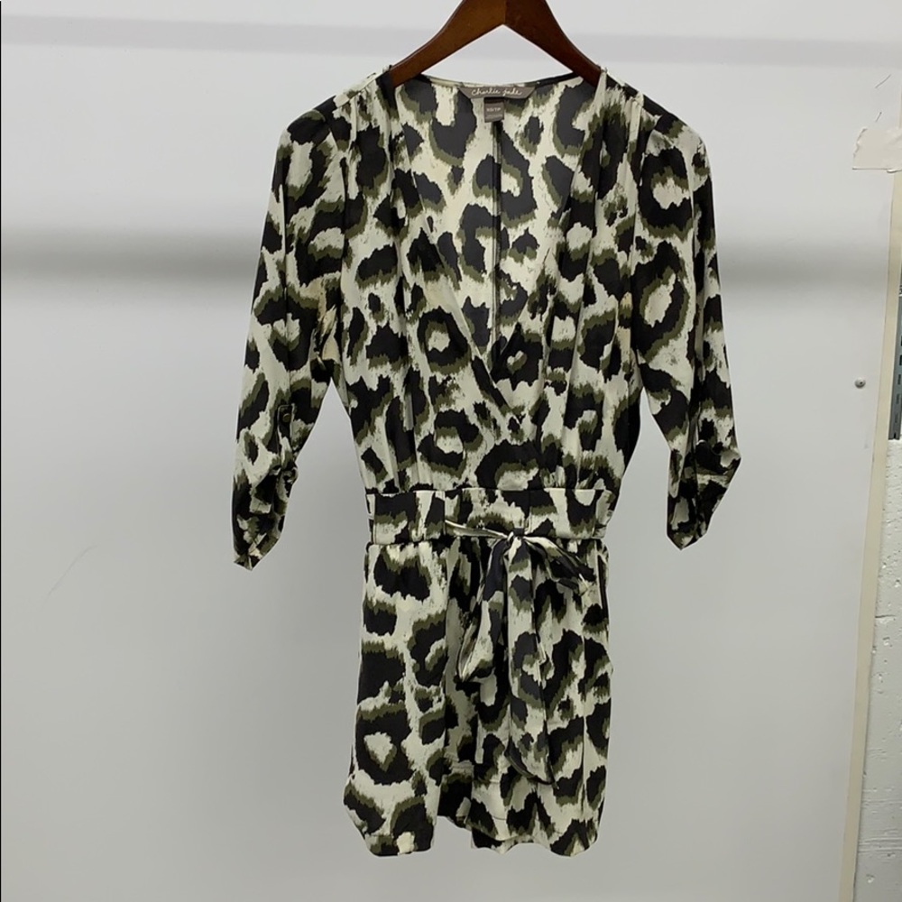 Charlie Jade 100% Silk leopard print romper XS